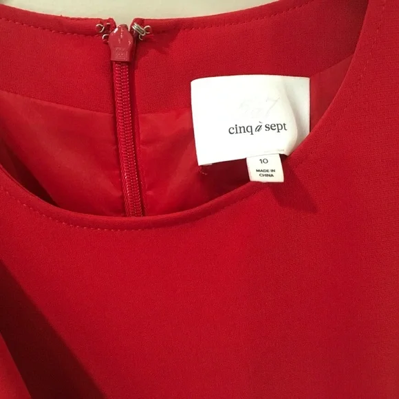 Cinq à Sept Red Ruffle Mini Dress - Picture 5 of 8